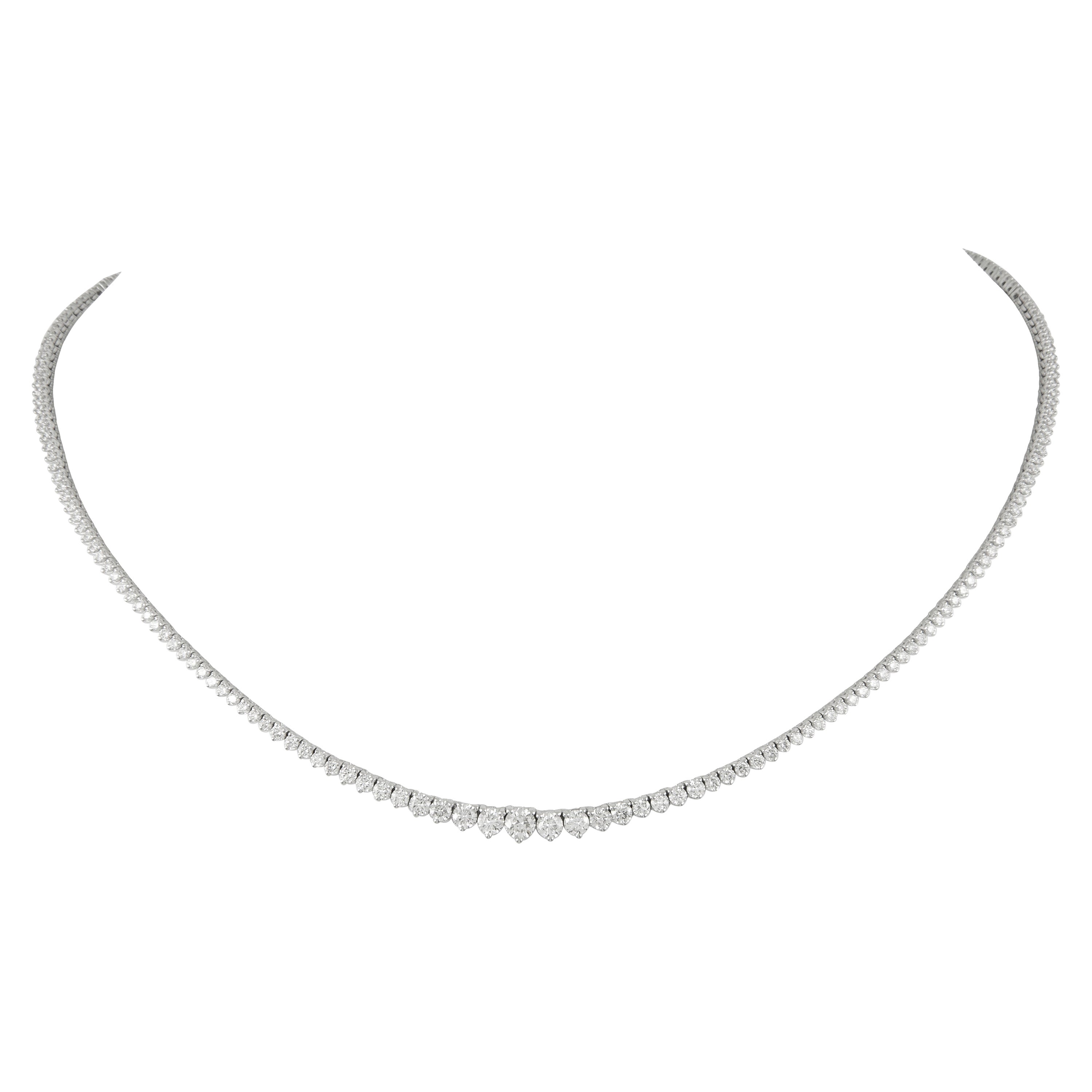 Alexander 5.84 Carat Diamond Tennis Riviera Necklace White Gold