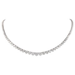 Alexander GIA 17.65 Carat Diamond Tennis Riviera Necklace 18k White Gold