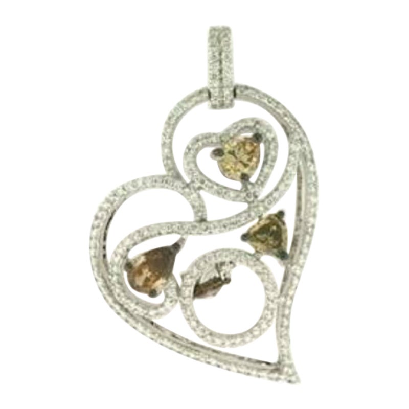 0.75-Carats 14K Gold Chocolate Diamond Pave Heart Pendant
