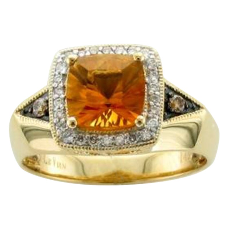 Großer Grand Sample Sale-Ring mit zinnfarbenem Citrin und schokoladenfarbenen Diamanten