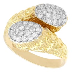 Vintage 0.83 Carat Diamond and 18K Yellow Gold Twist Ring
