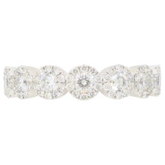 Five Diamond Halo Band Ring