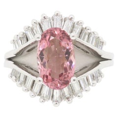 Cocktail-Ring mit rosa Turmalin und Diamant 