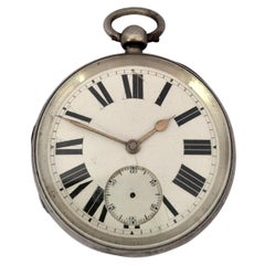 Antique Big Silver Key Winding Pocket Watch