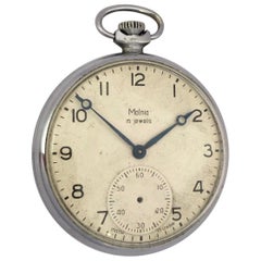 Vintage Silver Plated Mechanical Dress Pocket Watch