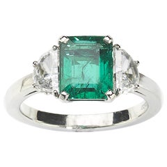 Emerald, Diamond and Platinum Ring, 2.00 Carats