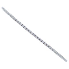 1.45 Carats Diamonds, 14 Karat White Gold Tennis Bracelet