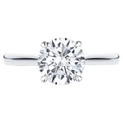 Excellent Cut 2 Carat Diamond White Gold Solitaire Engagement Ring