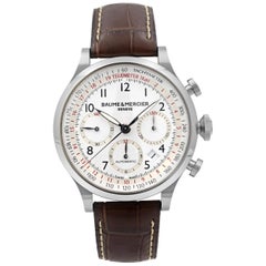 Baume et Mercier Capeland White Arabic Dial Steel Automatic Men's Watch 10082