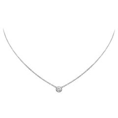 Roman Malakov 0.25 Carat Round Diamond Bezel Solitaire Pendant Necklace