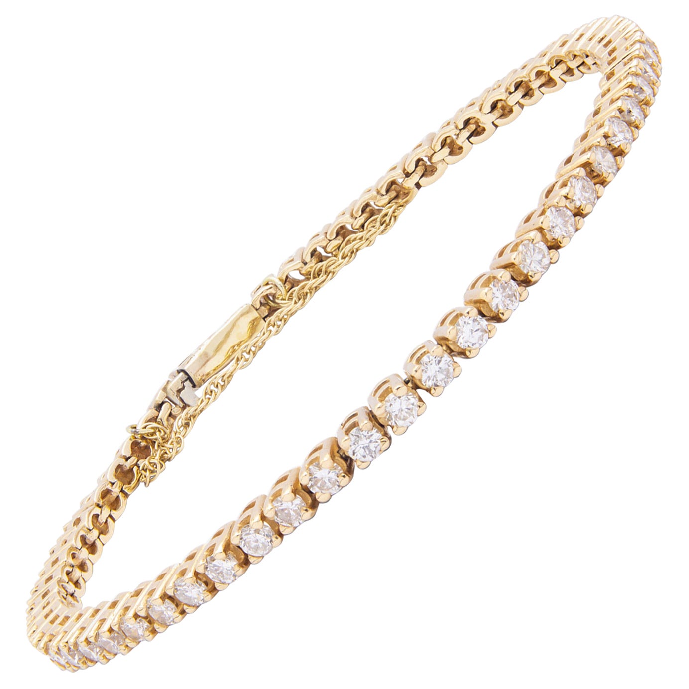 18 Karat Gelbgold & 2,95 Karat Diamant 'Tennis-Armband'