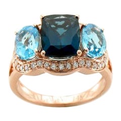 Anello Le Vian con Topazio Blu dei Mari Profondi, Topazio Blu Vaniglia e Diamanti