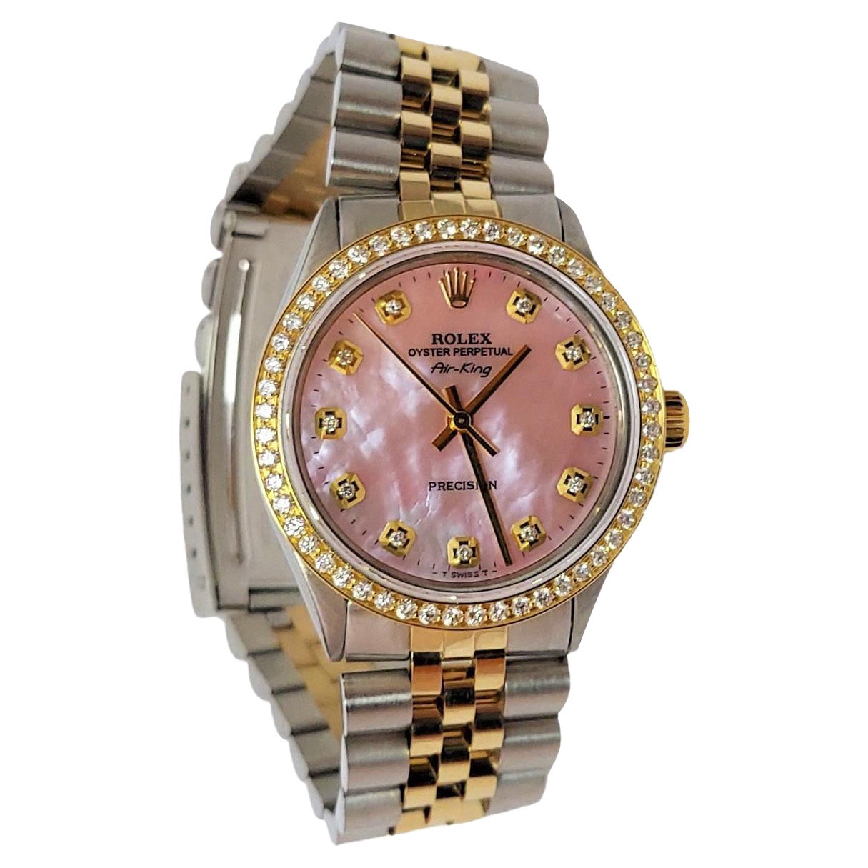 Rolex 5500 Air-King Pink MOP Diamond For Sale