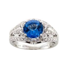 Grand Sample Sale Ring Featuring Blueberry Tanzanite Vanilla Diamonds Set