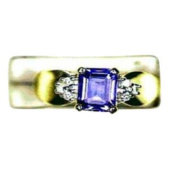 Großer Grand Sample Sale-Ring mit blauem Tansanit in 14K Honiggold gefasst