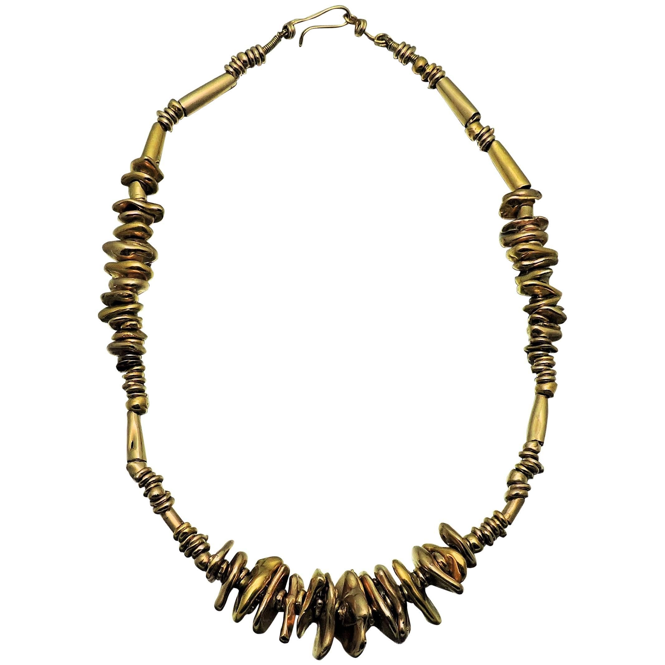 Velma David Dozier Artist Made Gold Necklace For Sale