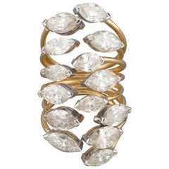Gold and 10 Carats Diamonds Vintage Ring