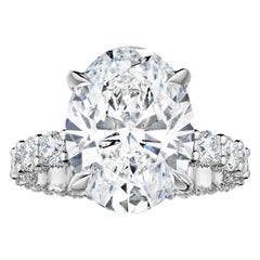 Anello di fidanzamento con diamante ovale "Catherine" certificato GIA da 5,00 carati D VS1 GIA