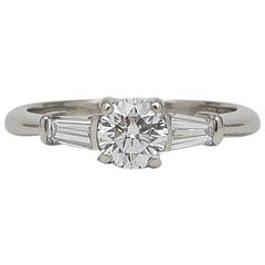 Tiffany & Co. 0.74 Carat Diamond Platinum Engagement Ring 