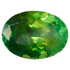 Exceptional Horsetail Inclusion 5 Carat Demantoid Garnet from Russia