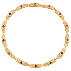 Gold Diamonds and Rubies Vintage Necklace