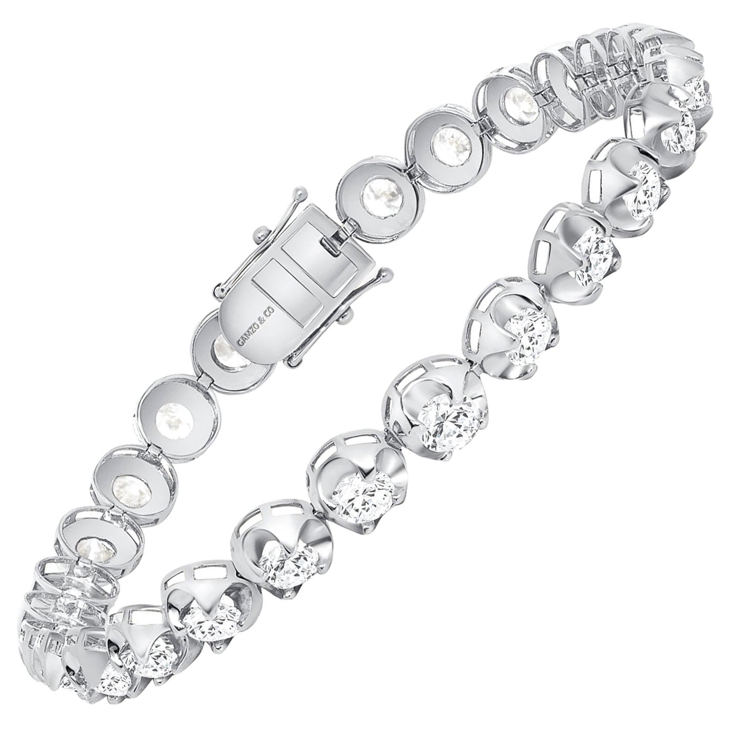 Elegant 7 Carat Natural Treated Diamond Tennis Bracelet – 14K White Gold – EGS Certified – Handmade USA