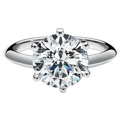 Retro Tiffany & Co. 1.58 Carat Round Brilliant Cut Diamond Solitaire Engagement Ring