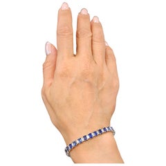 16.03 ct Natural Emerald Cut Sapphire & Diamond Bracelet