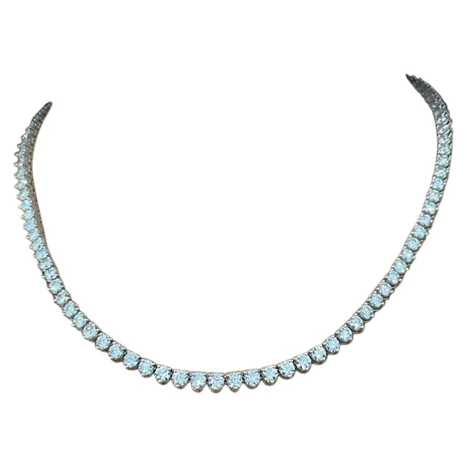 17.45 ct Round Diamond Tennis Necklace