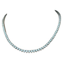 15.51 Ct Round Diamond Tennis Necklace