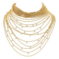 Collana Cartier Draperie De Decollete in oro giallo 18 carati con 34 fili di perline