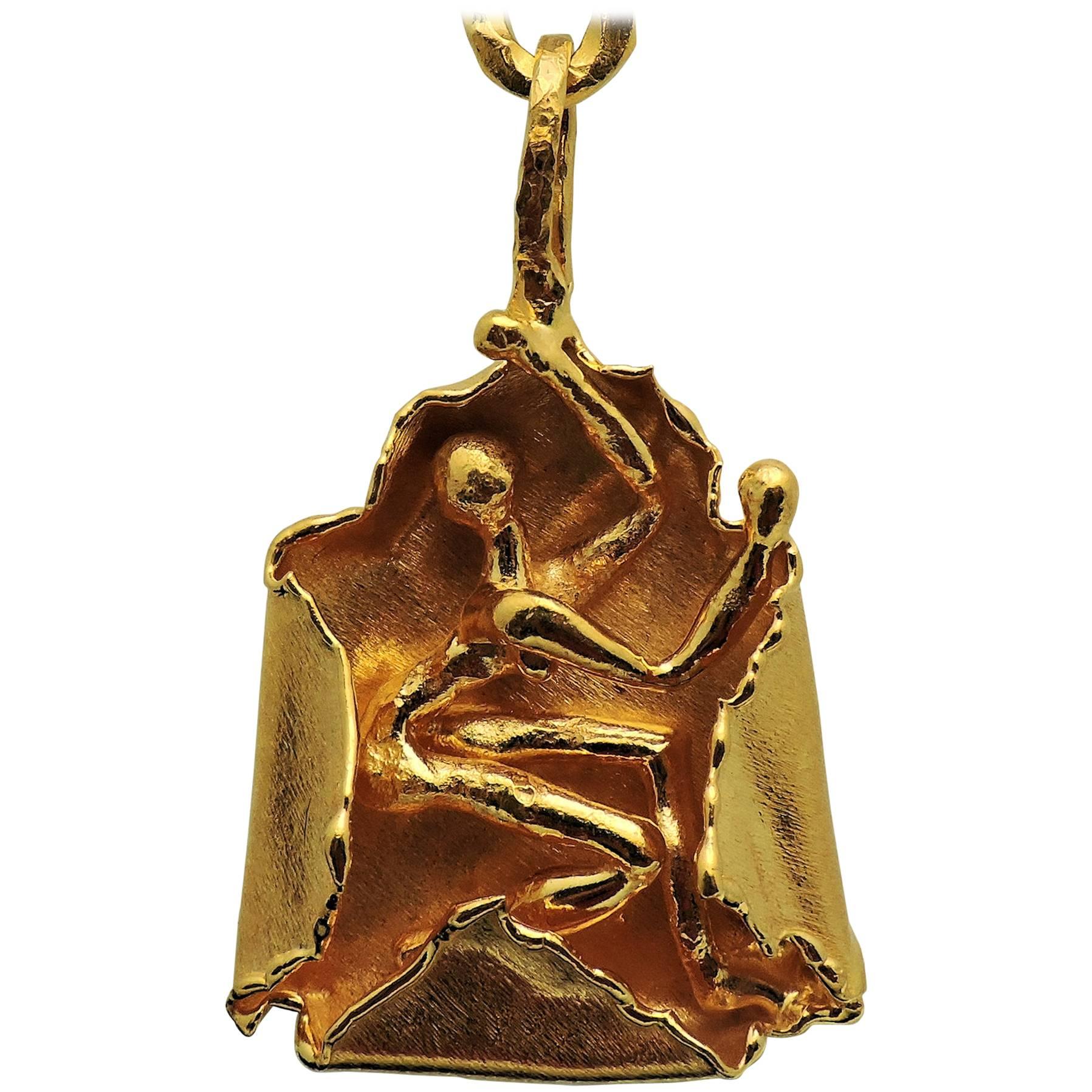 Jean Mahie Gold Figural Pendant