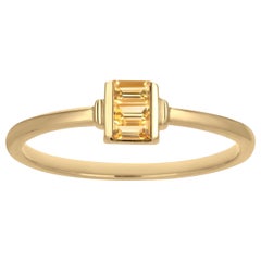 Gemistry 0.14 Cttw. Baguette-Shaped Citrine Band Ring in 14k Yellow Gold