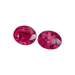 Bright Pinkish Red Ruby Pair Gemstone 2.33 Carats Carats for Earrings Jewelry