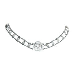18 K White Gold Diamond Choker 1.68 Carat Necklace