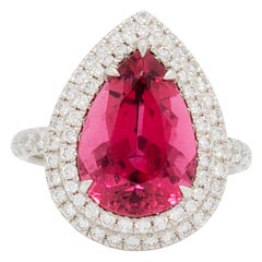 Estate Tiffany & Company Soleste Rubellite and White Diamond Cocktail Ring 