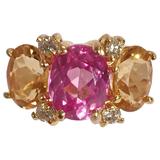 Anello Mini GUM DROP™ con topazio rosa, citrino e diamanti