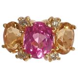 Mini GUM DROP™ Ring with Pink Topaz and Citrine and Diamonds