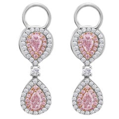 1,20 Karat Rosa birnenförmige Diamant-Ohrringe
