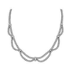 Vintage 15.02ct Diamond White Gold Necklace