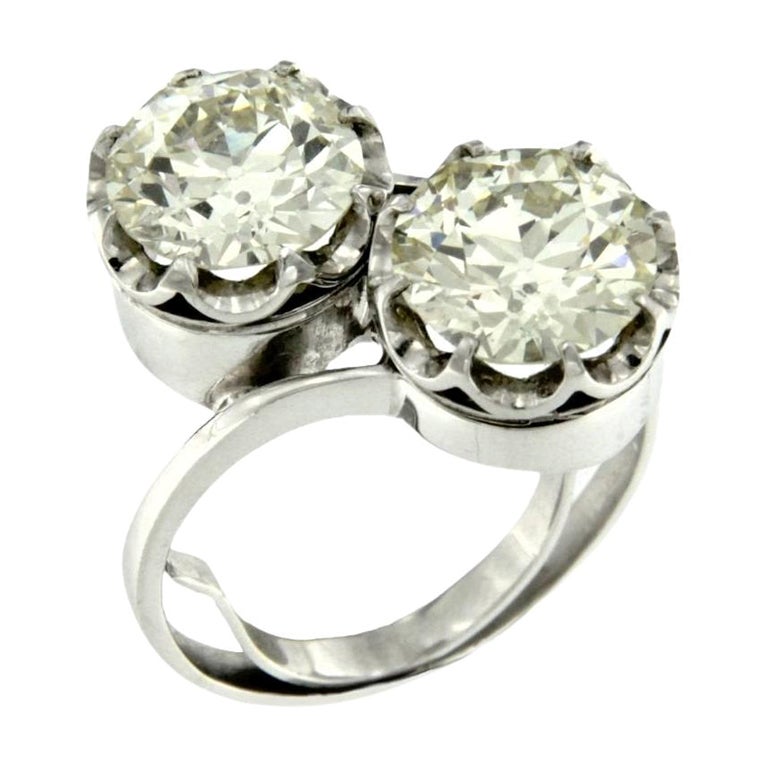 Vintage Ring Convertible into Earrings with Diamonds For Sale