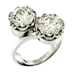 Vintage Ring Convertible into Earrings with Diamonds