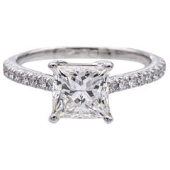 Tiffany und Co. Platin Novo Prinzessinnenschliff Diamant Verlobungsring 1,09ct HVVS2