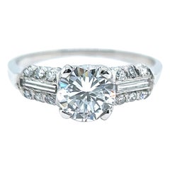 Vintage Art Deco C.D. Peacock GIA 1.17 Carat Diamond Platinum Ring