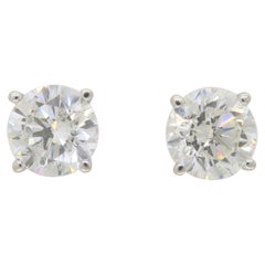Certified 1.60ctw Diamond Stud Earrings Made in 18k White Gold