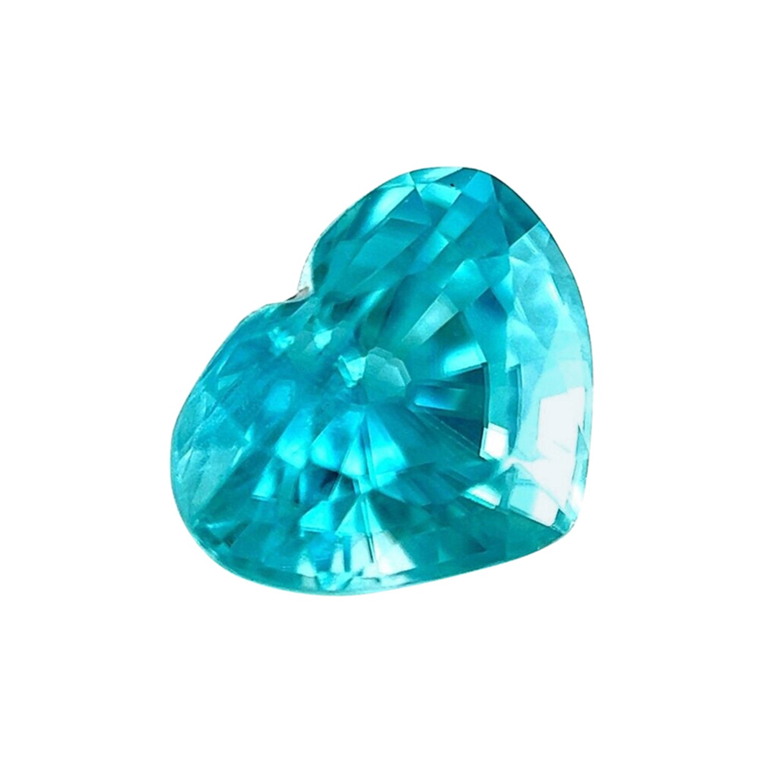 Natural 2.66ct Vivid Neon Blue Zircon Heart Cut Loose Gemstone VS For Sale  at 1stDibs