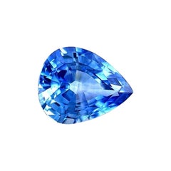 Pierre précieuse rare, saphir bleu de Ceylan taille poire de 0,64 carat, certifié VVS