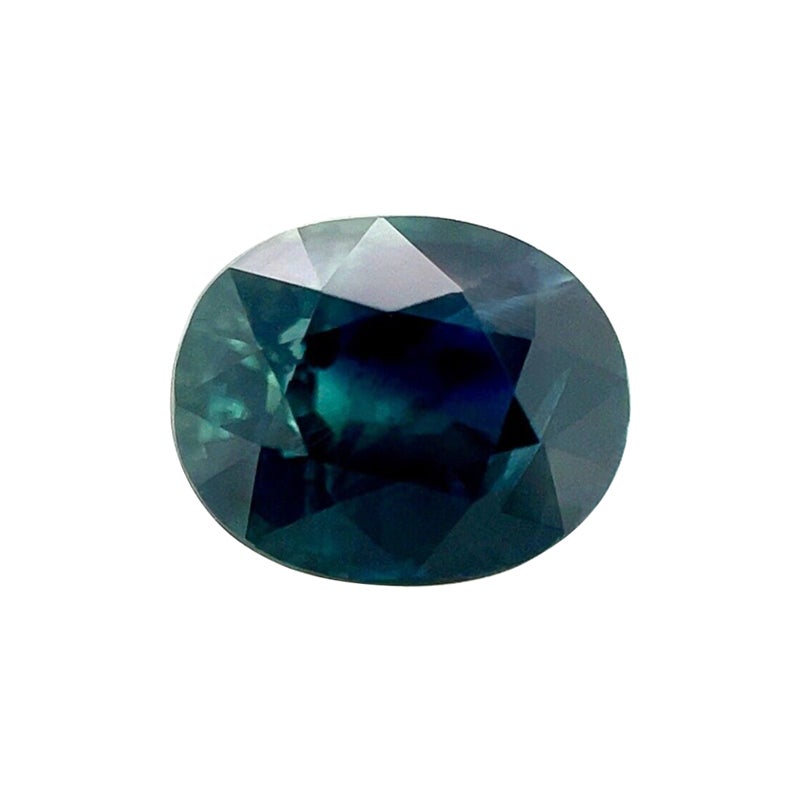 2.03ct Green Blue Teal Sapphire GRA Certified Oval Cut Rare Gemstone For Sale