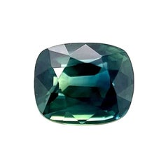 1.02ct AIG Certified Bi Colour Green Blue Sapphire Cushion Cut Rare