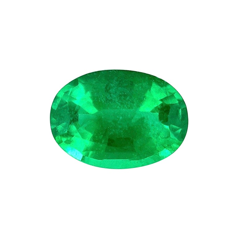 Natural 2.20ct Rare Vivid Green Oval Cut Fine Emerald Loose Gemstone